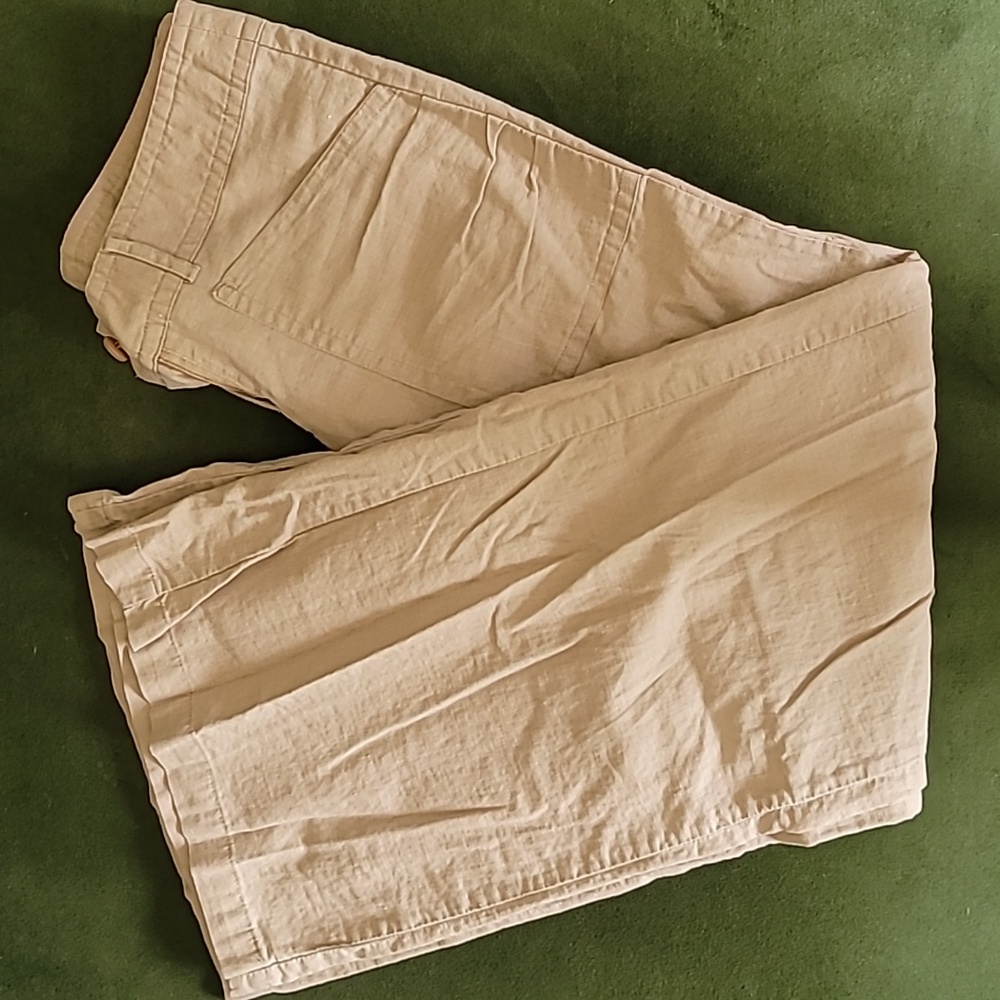 Sz 3 linen khaki wide leg pants